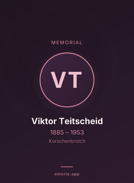 Memorial portrait of Viktor Teitscheid