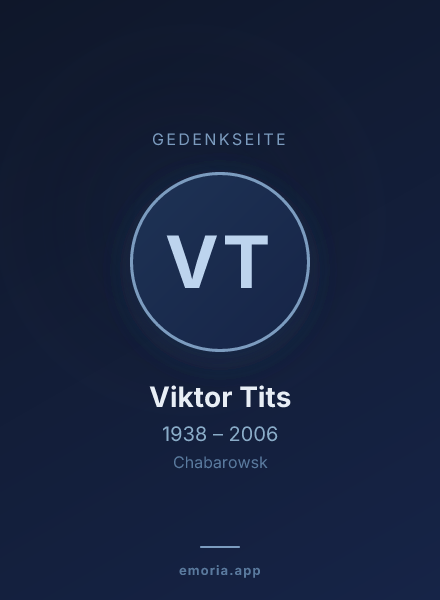 Gedenkportrait von Viktor Tits
