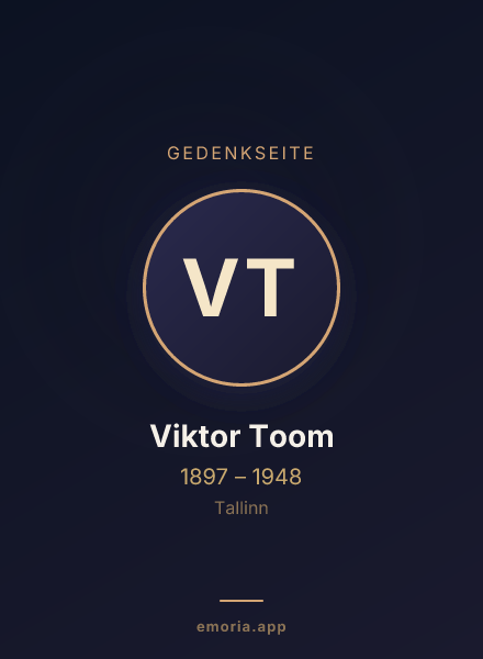Gedenkportrait von Viktor Toom