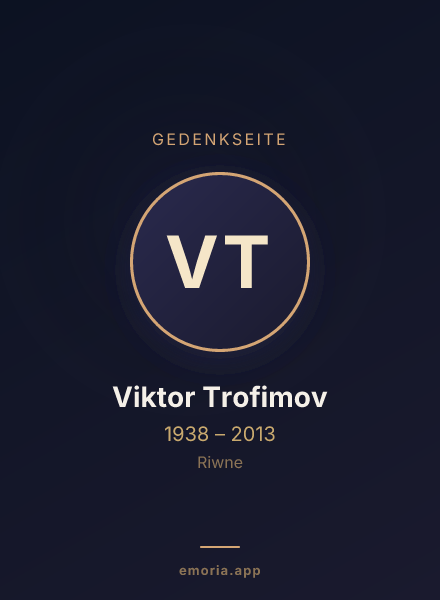Gedenkportrait von Viktor Trofimov