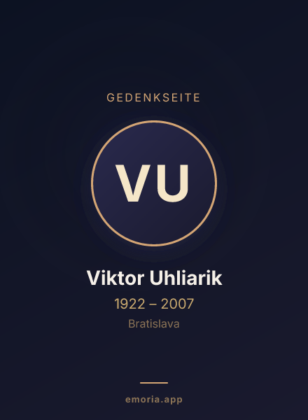 Gedenkportrait von Viktor Uhliarik