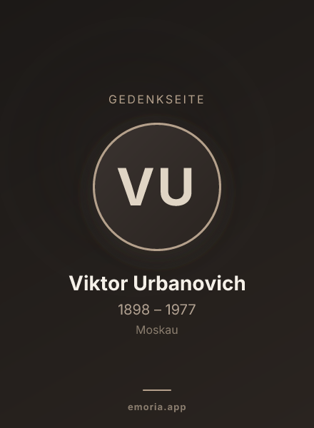 Gedenkportrait von Viktor Urbanovich