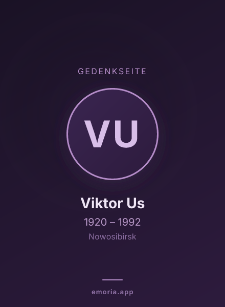 Gedenkportrait von Viktor Us