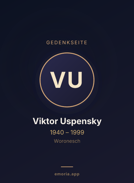 Gedenkportrait von Viktor Uspensky