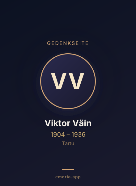 Gedenkportrait von Viktor Väin