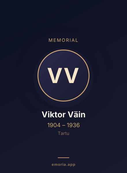 Memorial portrait of Viktor Väin