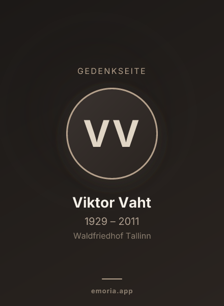 Gedenkportrait von Viktor Vaht