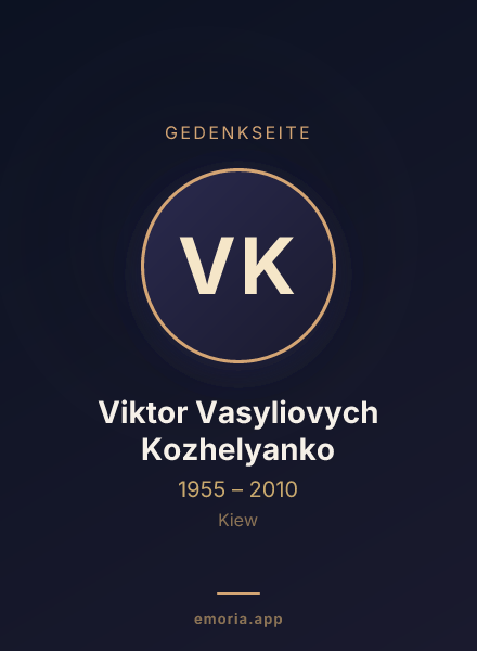 Gedenkportrait von Viktor Vasyliovych Kozhelyanko