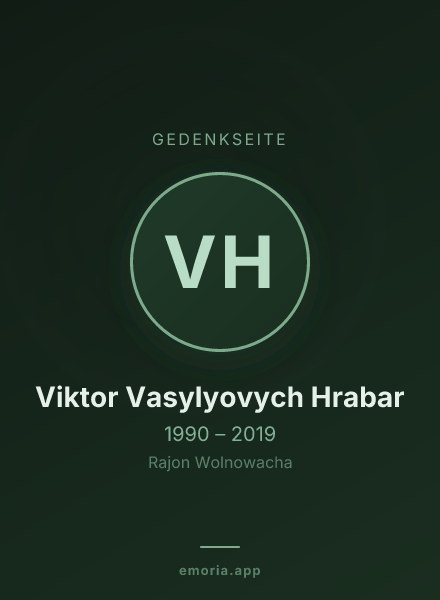 Gedenkportrait von Viktor Vasylyovych Hrabar