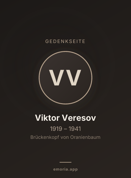 Gedenkportrait von Viktor Veresov