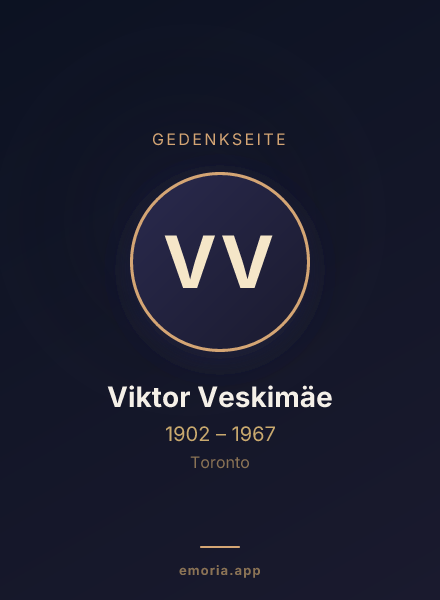 Gedenkportrait von Viktor Veskimäe
