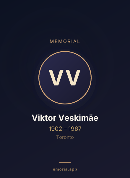 Memorial portrait of Viktor Veskimäe