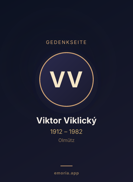Gedenkportrait von Viktor Viklický