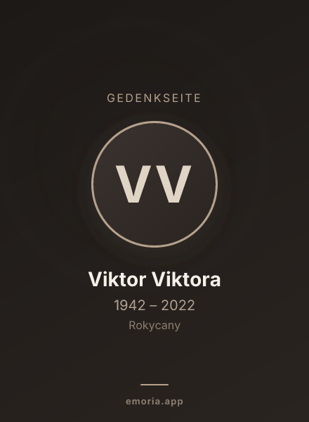 Gedenkportrait von Viktor Viktora