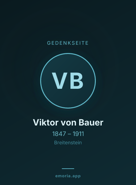 Gedenkportrait von Viktor von Bauer
