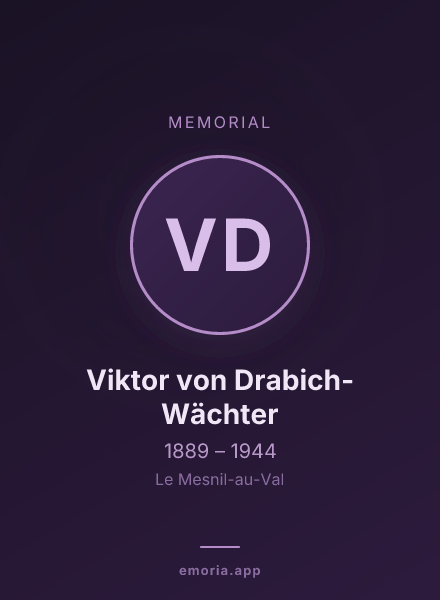 Memorial portrait of Viktor von Drabich-Wächter