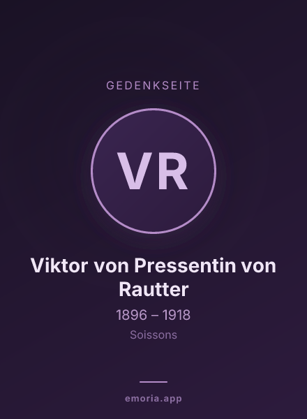 Gedenkportrait von Viktor von Pressentin von Rautter