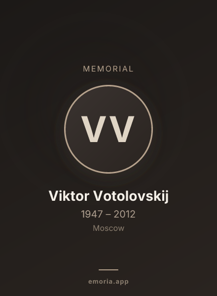 Memorial portrait of Viktor Votolovskij