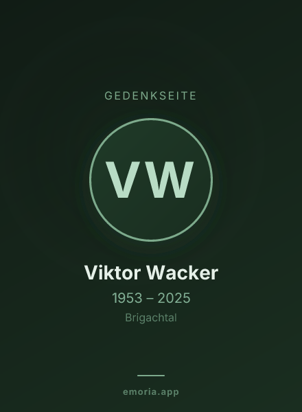 Gedenkportrait von Viktor Wacker