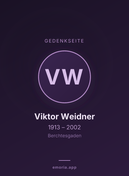 Gedenkportrait von Viktor Weidner