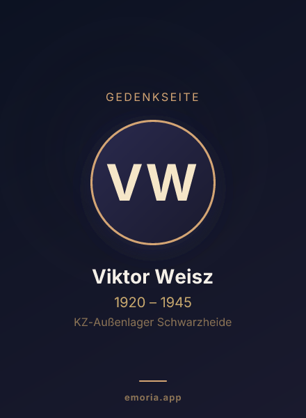 Gedenkportrait von Viktor Weisz
