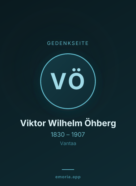 Gedenkportrait von Viktor Wilhelm Öhberg