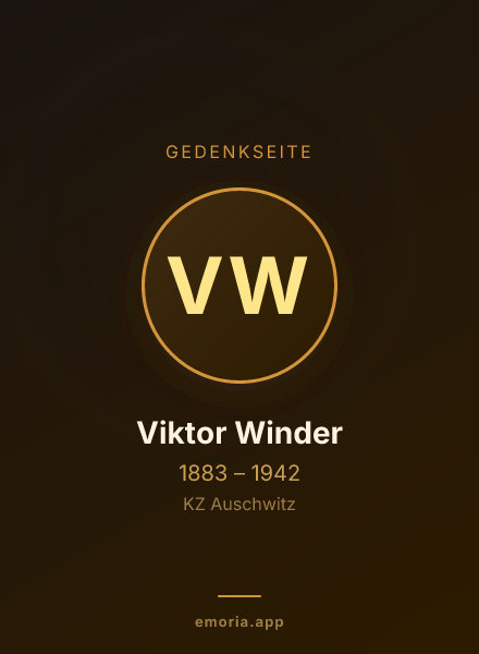 Gedenkportrait von Viktor Winder
