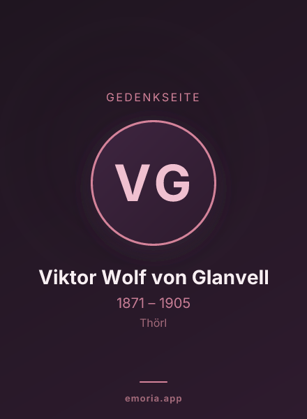 Gedenkportrait von Viktor Wolf von Glanvell