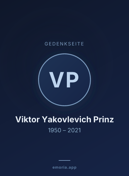 Gedenkportrait von Viktor Yakovlevich Prinz