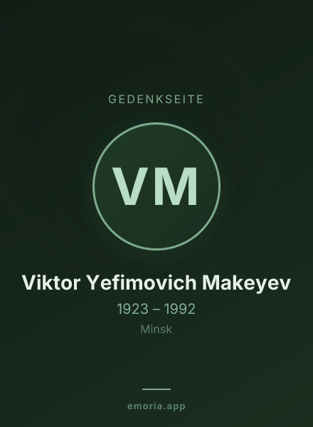 Gedenkportrait von Viktor Yefimovich Makeyev