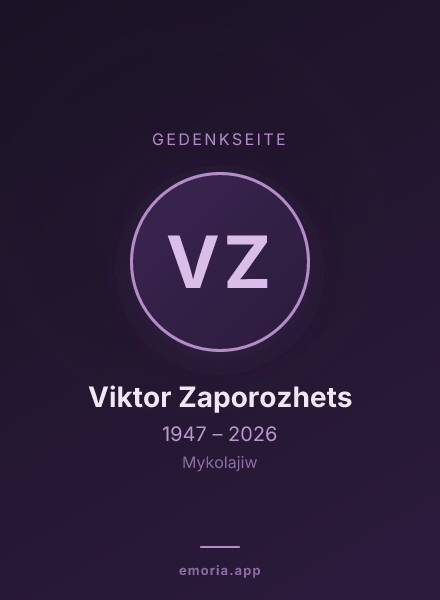 Gedenkportrait von Viktor Zaporozhets