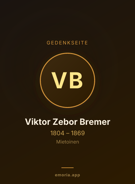 Gedenkportrait von Viktor Zebor Bremer