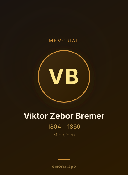 Memorial portrait of Viktor Zebor Bremer