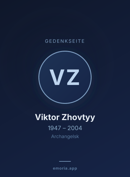 Gedenkportrait von Viktor Zhovtyy