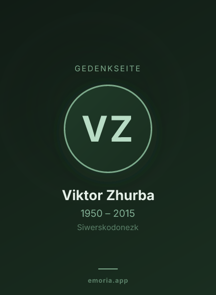 Gedenkportrait von Viktor Zhurba