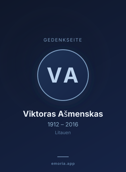 Gedenkportrait von Viktoras Ašmenskas