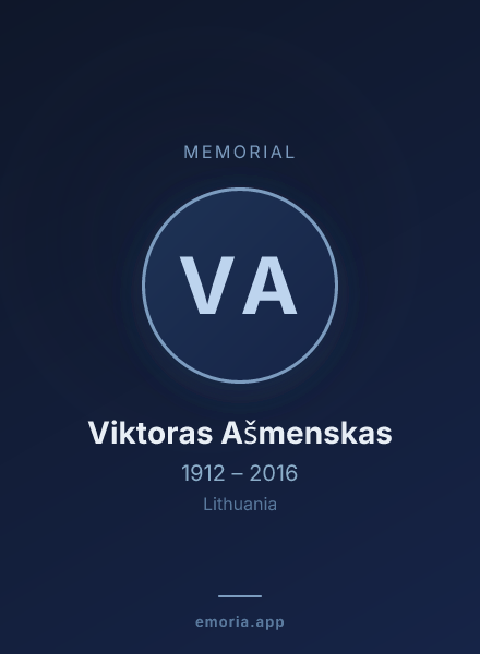 Memorial portrait of Viktoras Ašmenskas