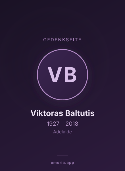 Gedenkportrait von Viktoras Baltutis