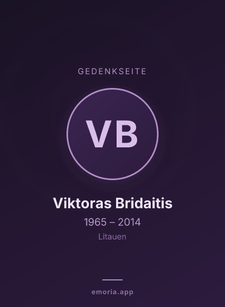Gedenkportrait von Viktoras Bridaitis