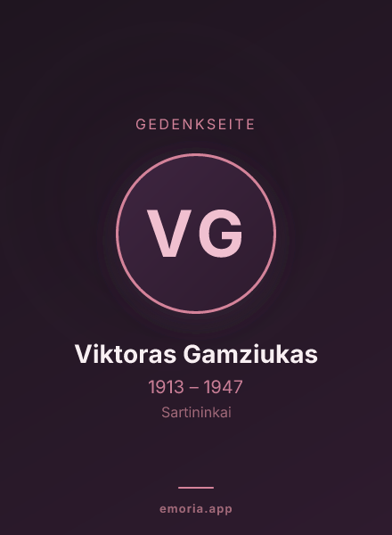 Gedenkportrait von Viktoras Gamziukas
