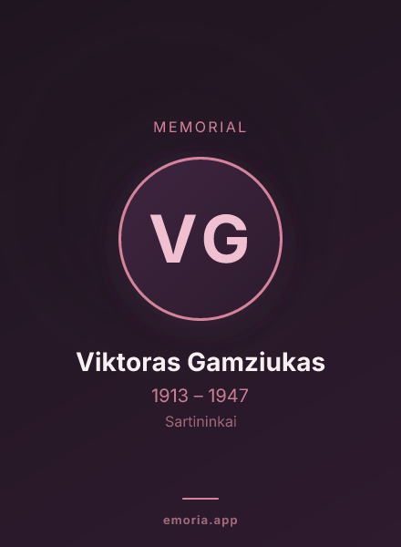 Memorial portrait of Viktoras Gamziukas