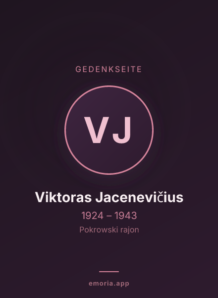Gedenkportrait von Viktoras Jacenevičius