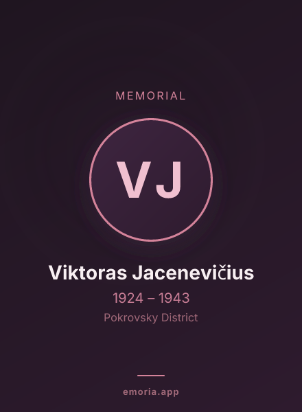 Memorial portrait of Viktoras Jacenevičius