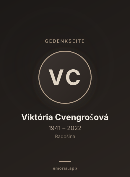 Gedenkportrait von Viktória Cvengrošová