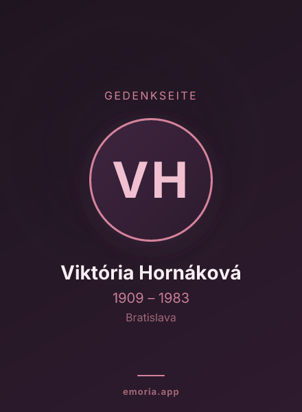 Gedenkportrait von Viktória Hornáková