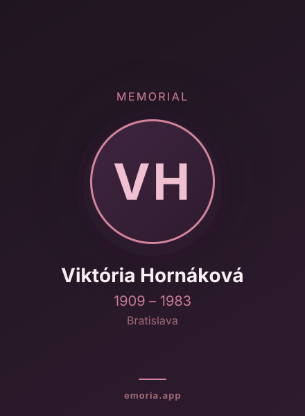 Memorial portrait of Viktória Hornáková