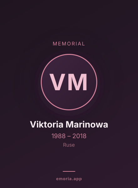 Memorial portrait of Viktoria Marinowa