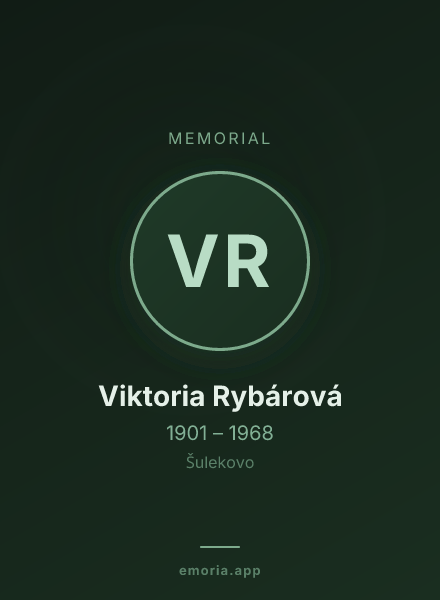 Memorial portrait of Viktoria Rybárová