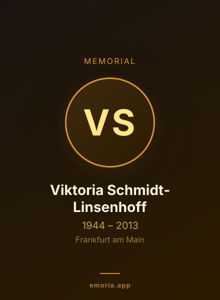 Memorial portrait of Viktoria Schmidt-Linsenhoff
