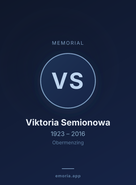 Memorial portrait of Viktoria Semionowa